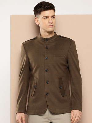 INVICTUS Solid Single Breasted Party Men Blazer(Brown)