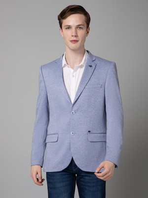 CANTABIL Self Design Single Breasted Casual Men Blazer(Blue)