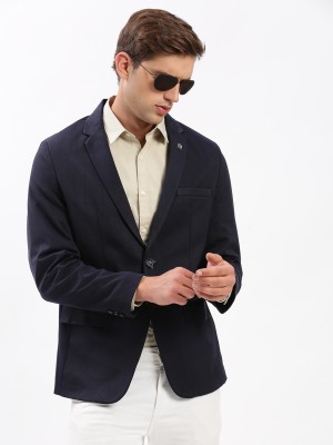 Showoff Solid Single Breasted Casual Men Blazer(Blue)