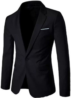HUMJOLI MENS WEAR Solid Single Breasted Casual, Formal, Party, Festive & Wedding Men Blazer(Black)