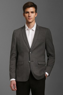 LOUIS PHILIPPE Solid Single Breasted Casual Men Blazer(Grey)