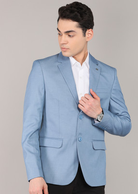 KILLER Solid Single Breasted Casual Men Blazer(Blue)