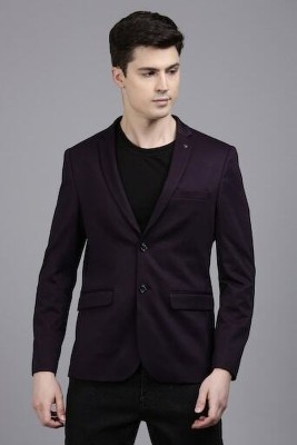 Allen Solly Solid Tuxedo Style Casual Men Blazer(Purple)