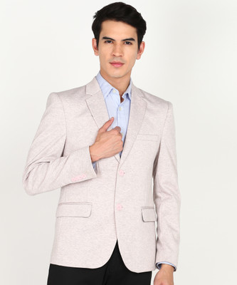 KILLER Solid Single Breasted Casual Men Blazer(Pink)