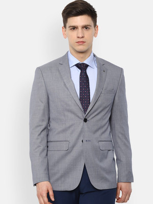 LOUIS PHILIPPE Self Design Single Breasted Formal Men Blazer(Blue)