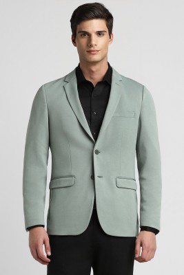 PETER ENGLAND Self Design Single Breasted Casual Men Blazer(Green)