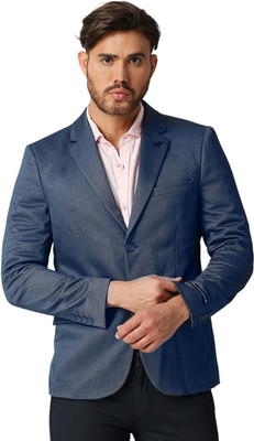 KILLER Solid Single Breasted Casual Men Blazer(Blue)