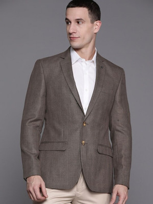 Raymond Checkered Single Breasted Formal Men Blazer(Brown)