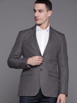 Raymond Checkered Single Breasted Formal Men Blazer(Grey)