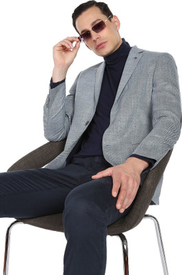 ARROW Self Design Single Breasted Party Men Blazer(Blue)