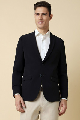 Allen Solly Solid Single Breasted Formal Men Blazer(Black)