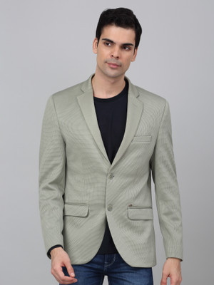 CANTABIL Self Design Single Breasted Casual Men Blazer(Light Green)