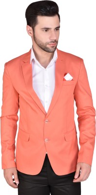 PRINT CULTR Solid Single Breasted Festive & Wedding Men Blazer(Pink)