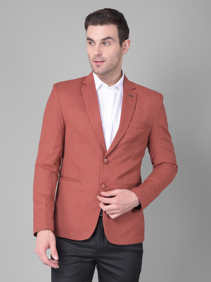 Canary London Solid Single Breasted Casual Men Blazer(Red)