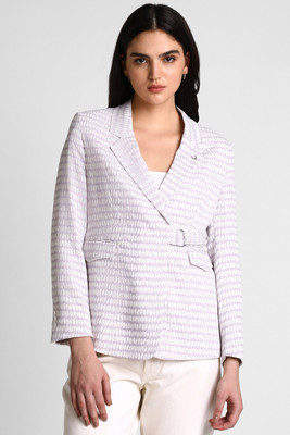 Allen Solly Printed Single Breasted Casual Women Blazer(Pink)
