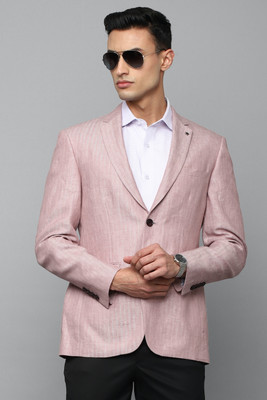 LOUIS PHILIPPE Self Design Single Breasted Formal Men Blazer(Pink)