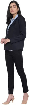 Swara Craft Solid Double Breasted Casual Women Blazer(Dark Blue)