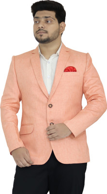 RAHMAN CREATION Solid Single Breasted Casual Men Blazer(Pink)