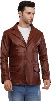 Wolver Solid Single Breasted Casual Men Blazer(Brown)