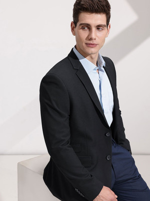 INVICTUS Solid Single Breasted Formal Men Blazer(Blue)