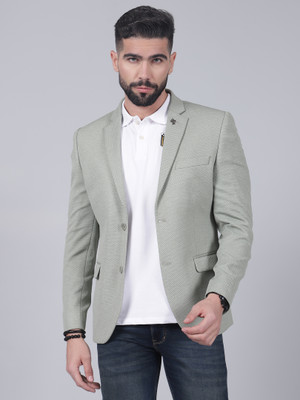 CANTABIL Self Design Single Breasted Casual Men Blazer(Green)