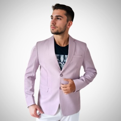 The Motor Way Casuals Solid Single Breasted Casual Men Blazer(Purple)