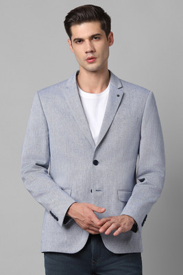 LOUIS PHILIPPE Self Design Single Breasted Casual Men Blazer(Blue)