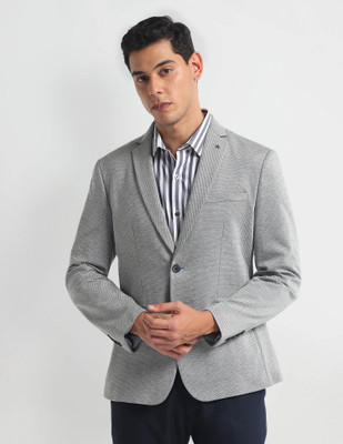 ARROW Self Design Single Breasted Formal Men Blazer(Grey)