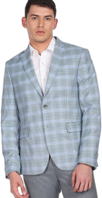 ARROW Checkered Single Breasted Formal Men Blazer(Green)