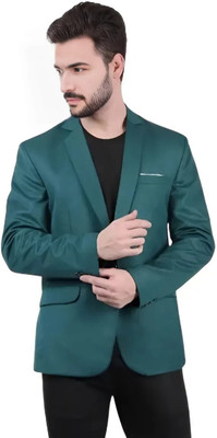 Fijuca Fashion Solid Single Breasted Casual, Formal, Party, Festive & Wedding Men Blazer(Green)