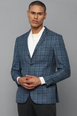 Allen Solly Checkered Single Breasted Formal Men Blazer(Blue)