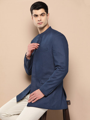 INVICTUS Self Design Single Breasted Formal Men Blazer(Blue)