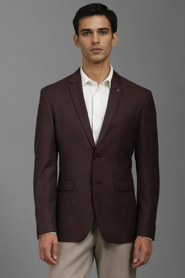 LOUIS PHILIPPE Self Design Single Breasted Formal Men Blazer(Brown)