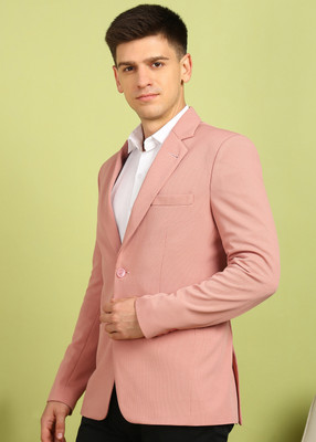 FUBAR Solid Single Breasted Formal Men Blazer(Orange)