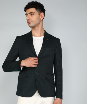 KILLER Self Design Single Breasted Casual Men Blazer(Dark Green)