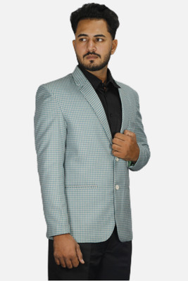 gargian master cut Self Design Single Breasted Formal, Party Men Blazer(Green)