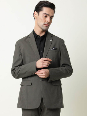 Rare Rabbit Checkered Single Breasted Formal Men Blazer(Green)