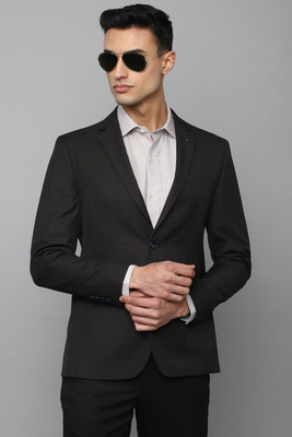LOUIS PHILIPPE Solid Single Breasted Formal Men Blazer(Black)