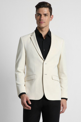 PETER ENGLAND Solid Single Breasted Casual Men Blazer(Beige)