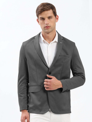 SHOWOFFFF Solid Single Breasted Casual Men Blazer(Grey)