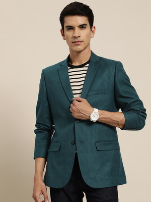 INVICTUS Solid Single Breasted Casual Men Blazer(Green)
