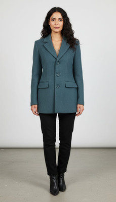 Pepzo Solid Double Breasted Casual Women Blazer(Blue)