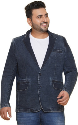 JOHN PRIDE Solid Single Breasted Casual Men Blazer(Blue)