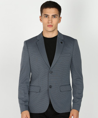 KILLER Solid Single Breasted Casual Men Blazer(Grey)