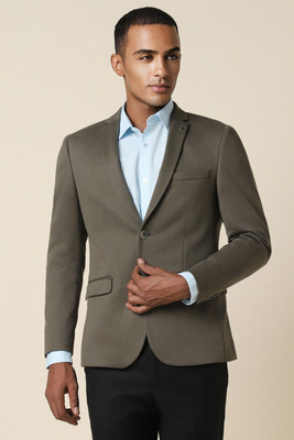 Allen Solly Solid Single Breasted Formal Men Blazer(Green)