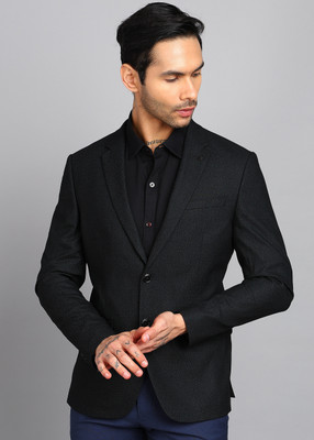 KILLER Solid Single Breasted Casual Men Blazer(Black)