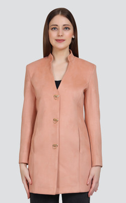 YOUNG CLUB CLASSIC Self Design Single Breasted Casual Women Blazer(Pink)