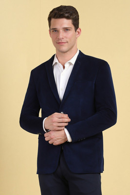 Allen Solly Solid Single Breasted Formal Men Blazer(Blue)