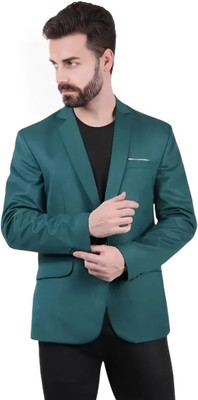 HUMJOLI MENS WEAR Solid Single Breasted Casual, Formal, Party, Festive & Wedding Men Blazer(Green)