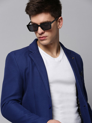 SHOWOFFFF Solid Single Breasted Casual Men Blazer(Blue)